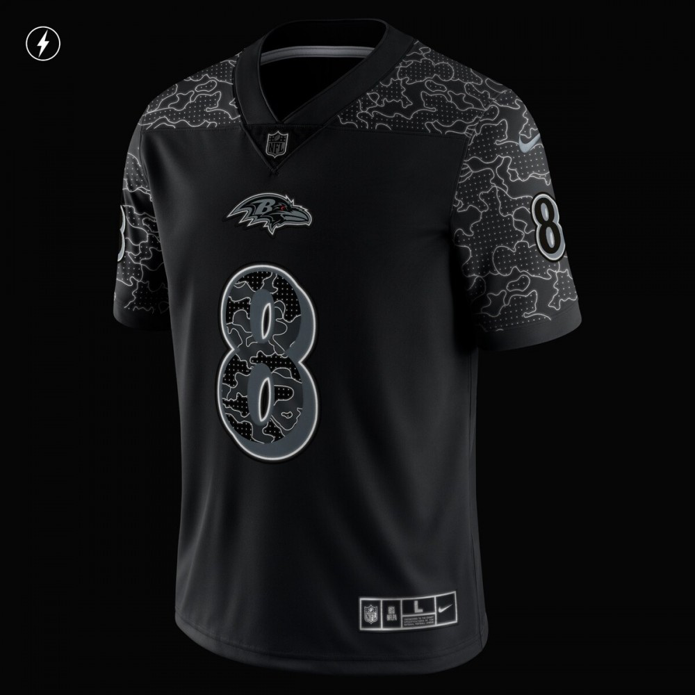 Lamar Jackson Baltimore Ravens Nike RFLCTV Limited Jersey - Black-Profan Arena